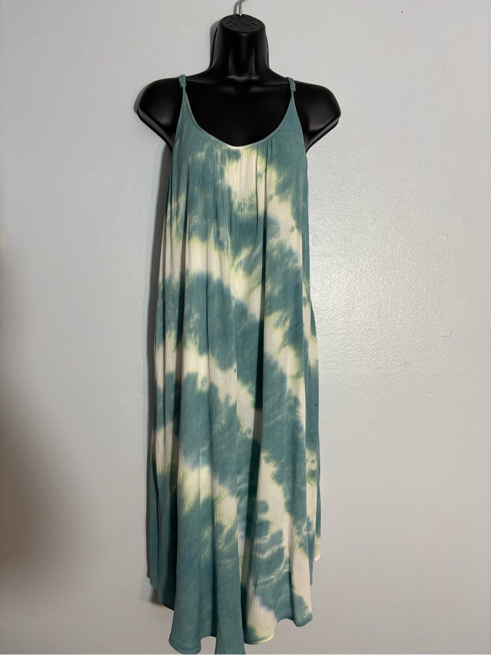 Knox Rose Green and Cream Tie-Dye Slip Dress